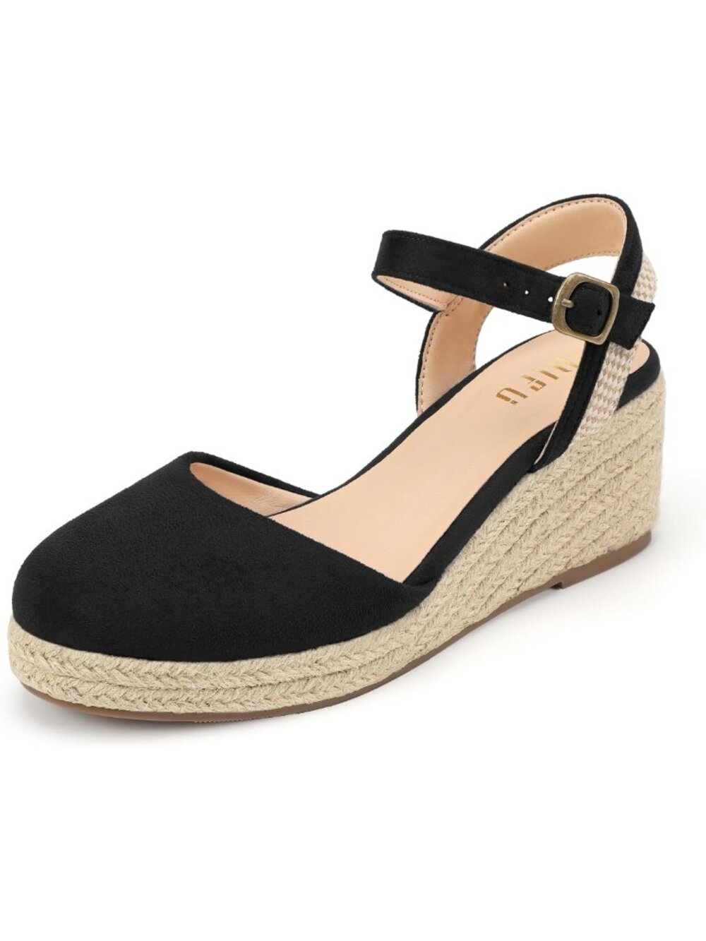 Stylish Women's Espadrille Wedge Sandals - Platform Closed Toe Low Heel Footwear